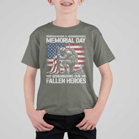 Memorial Day T Shirt For Kid Remembering Our Fallen Heroes Veteran Day American Flag