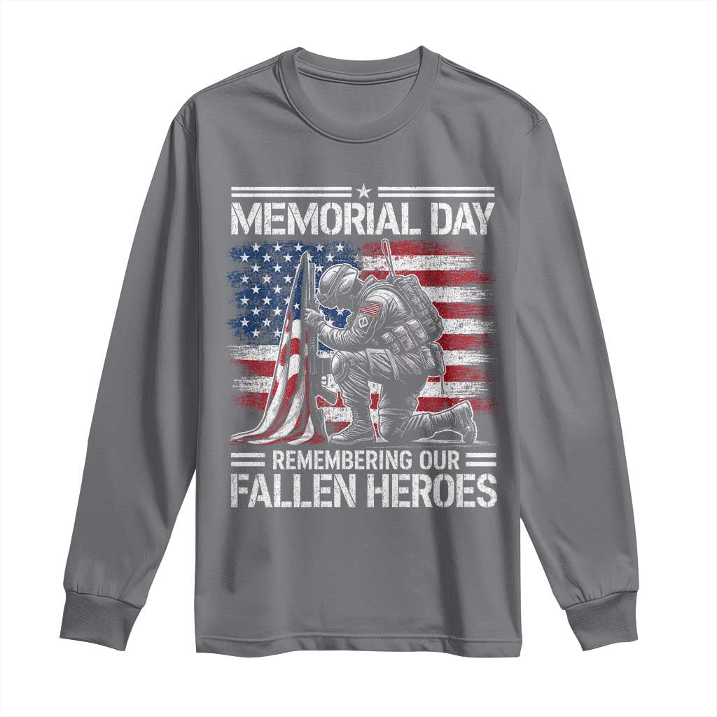 Memorial Day Long Sleeve Shirt Remembering Our Fallen Heroes Veteran Day American Flag