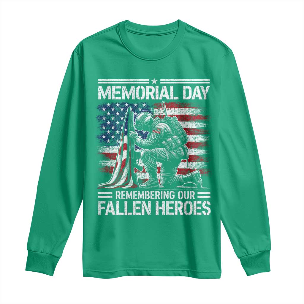 Memorial Day Long Sleeve Shirt Remembering Our Fallen Heroes Veteran Day American Flag