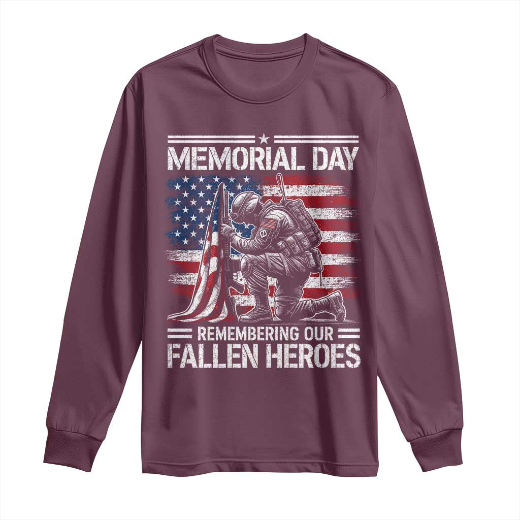 Memorial Day Long Sleeve Shirt Remembering Our Fallen Heroes Veteran Day American Flag