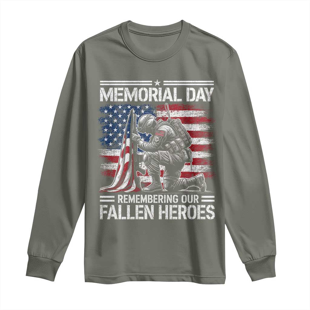 Memorial Day Long Sleeve Shirt Remembering Our Fallen Heroes Veteran Day American Flag
