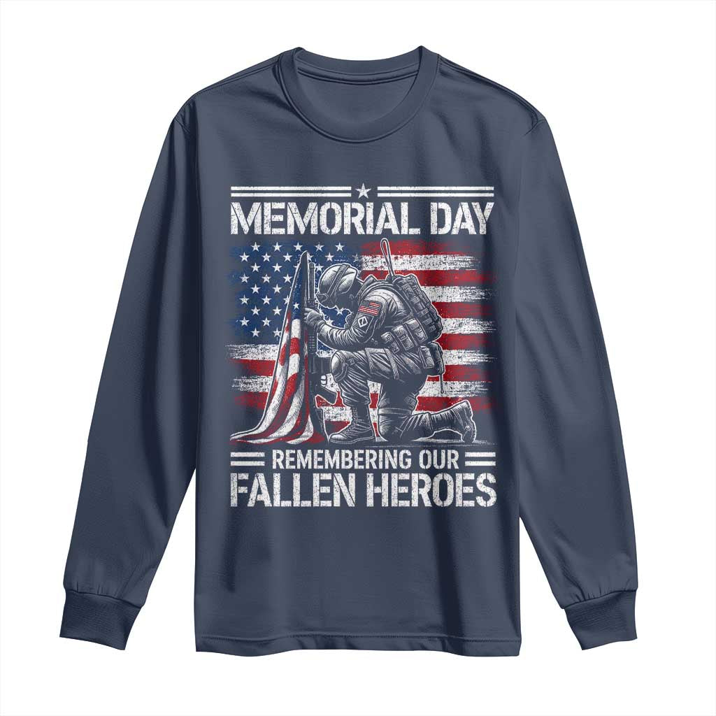 Memorial Day Long Sleeve Shirt Remembering Our Fallen Heroes Veteran Day American Flag