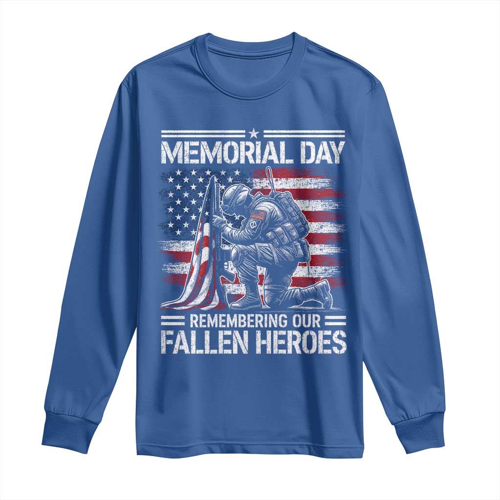 Memorial Day Long Sleeve Shirt Remembering Our Fallen Heroes Veteran Day American Flag