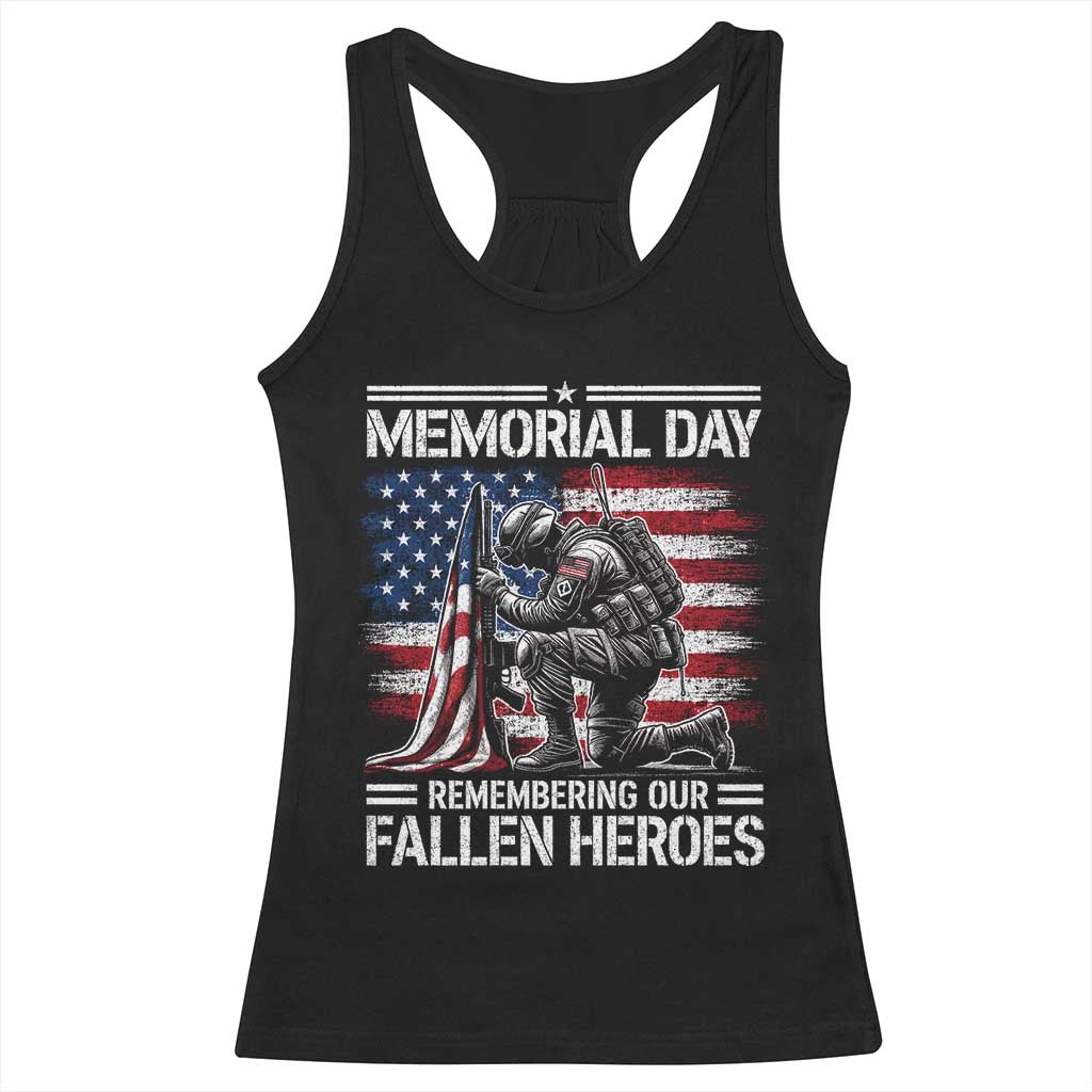 Memorial Day Racerback Tank Top Remembering Our Fallen Heroes Veteran Day American Flag