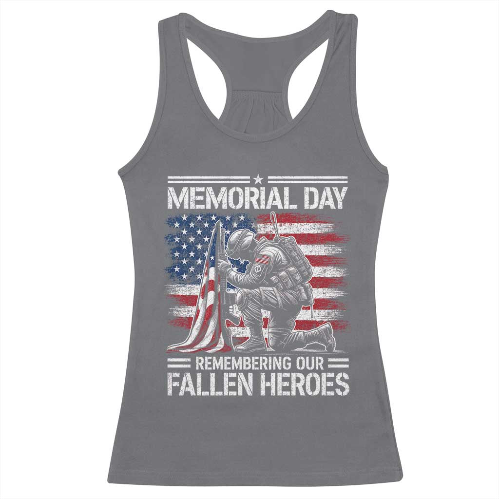 Memorial Day Racerback Tank Top Remembering Our Fallen Heroes Veteran Day American Flag