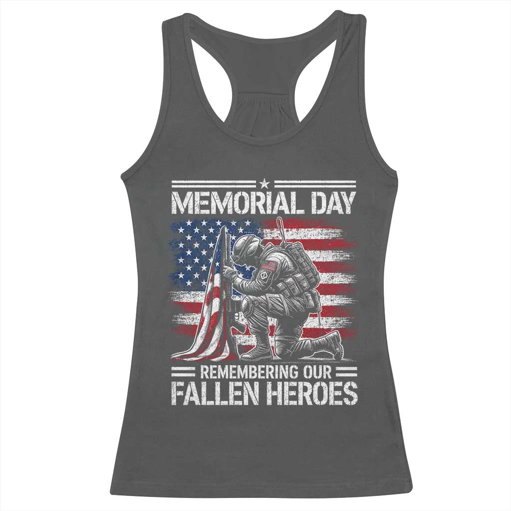 Memorial Day Racerback Tank Top Remembering Our Fallen Heroes Veteran Day American Flag