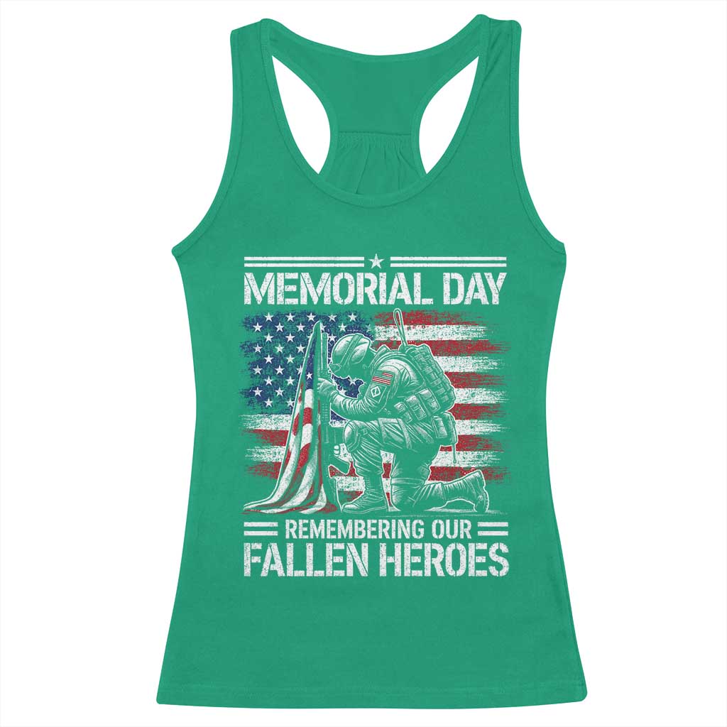 Memorial Day Racerback Tank Top Remembering Our Fallen Heroes Veteran Day American Flag