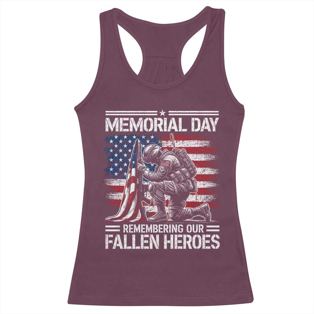 Memorial Day Racerback Tank Top Remembering Our Fallen Heroes Veteran Day American Flag