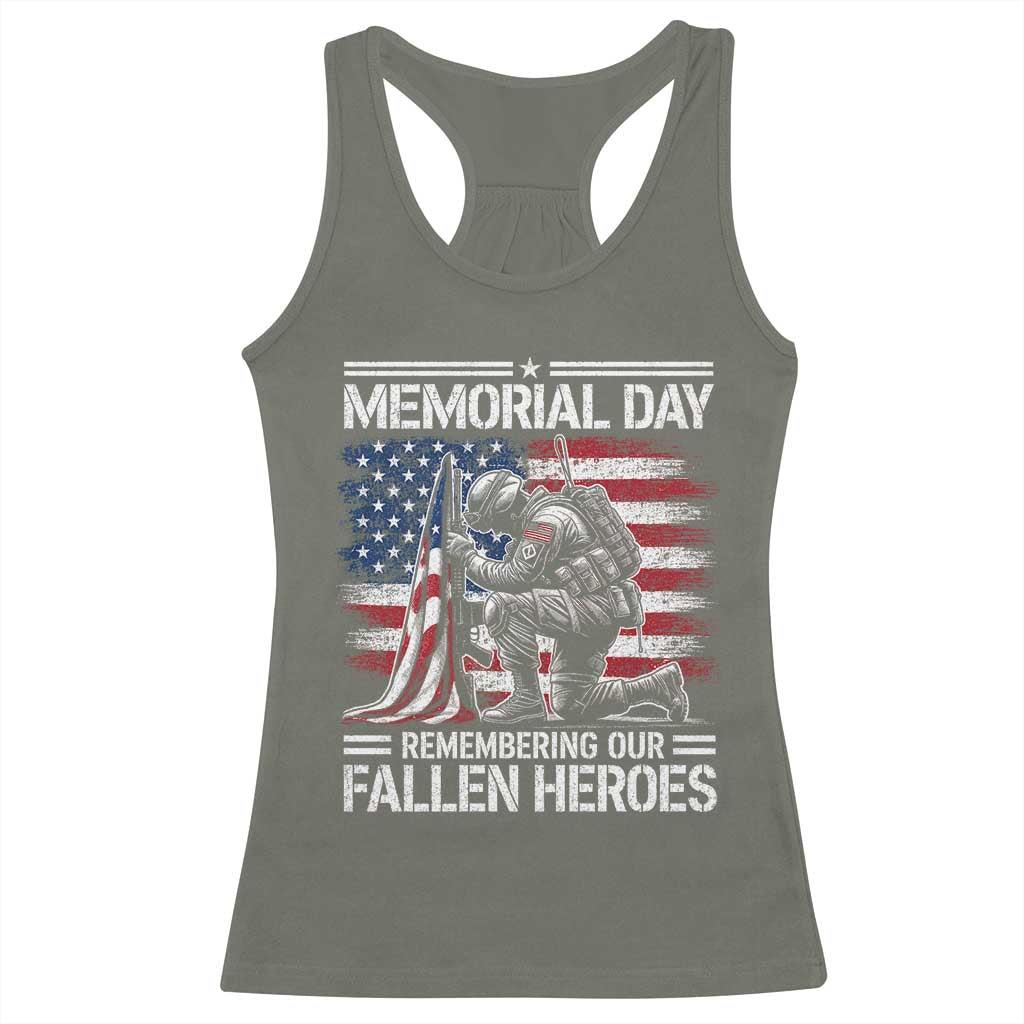 Memorial Day Racerback Tank Top Remembering Our Fallen Heroes Veteran Day American Flag