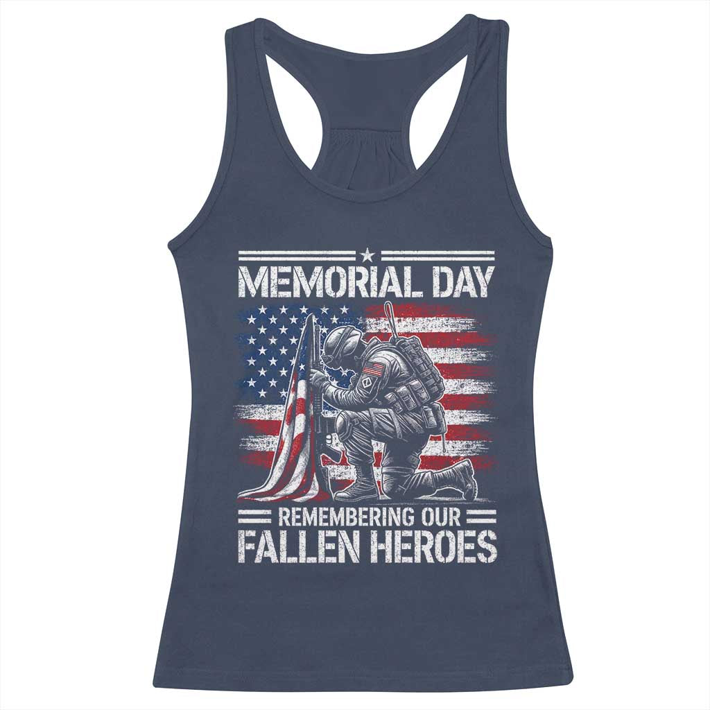 Memorial Day Racerback Tank Top Remembering Our Fallen Heroes Veteran Day American Flag