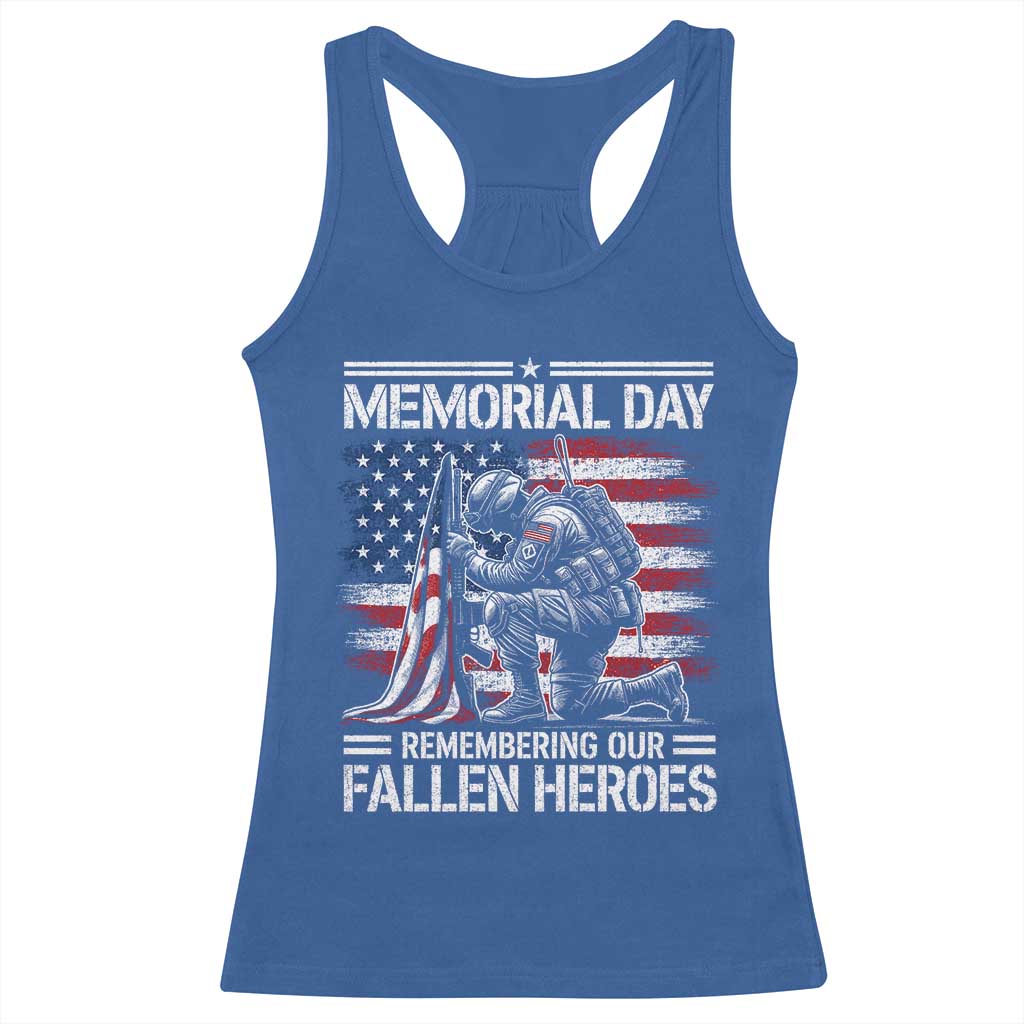Memorial Day Racerback Tank Top Remembering Our Fallen Heroes Veteran Day American Flag