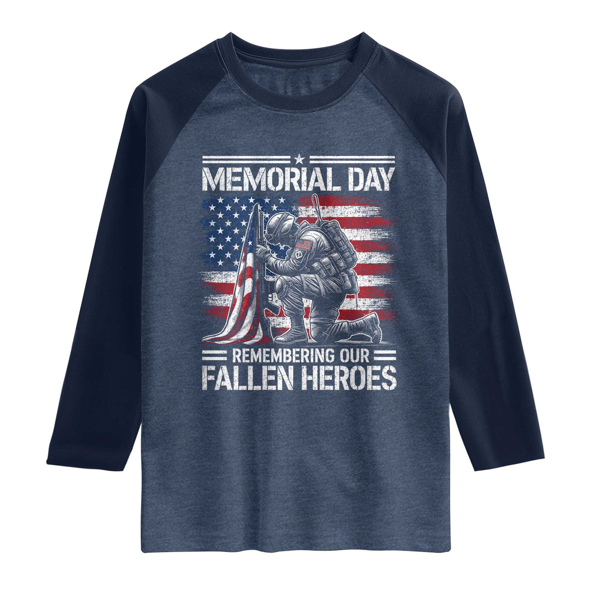 Memorial Day Raglan Shirt Remembering Our Fallen Heroes Veteran Day American Flag