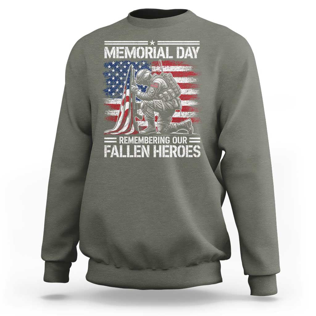 Memorial Day Sweatshirt Remembering Our Fallen Heroes Veteran Day American Flag