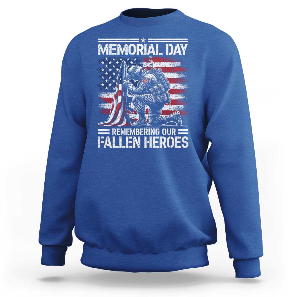 Memorial Day Sweatshirt Remembering Our Fallen Heroes Veteran Day American Flag