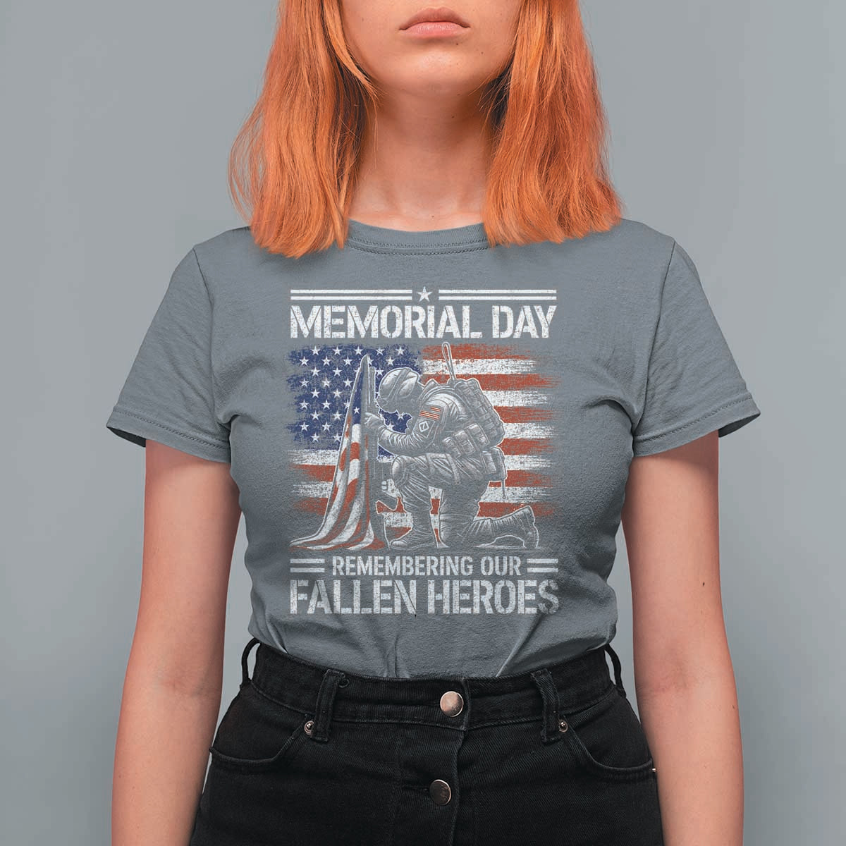 Memorial Day T Shirt For Women Remembering Our Fallen Heroes Veteran Day American Flag