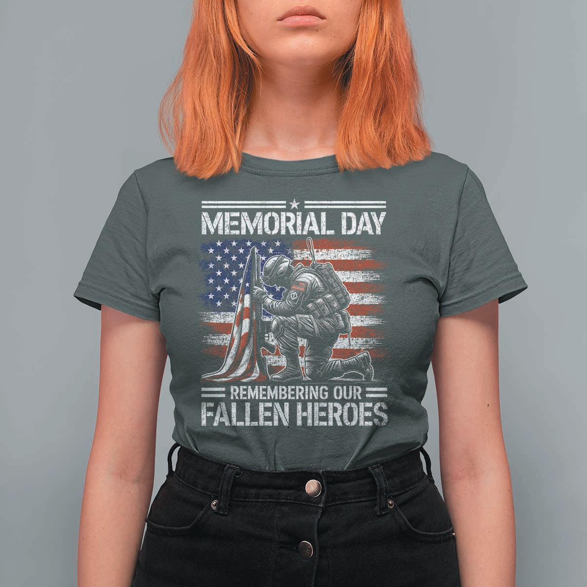 Memorial Day T Shirt For Women Remembering Our Fallen Heroes Veteran Day American Flag