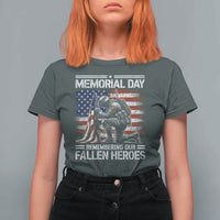 Memorial Day T Shirt For Women Remembering Our Fallen Heroes Veteran Day American Flag