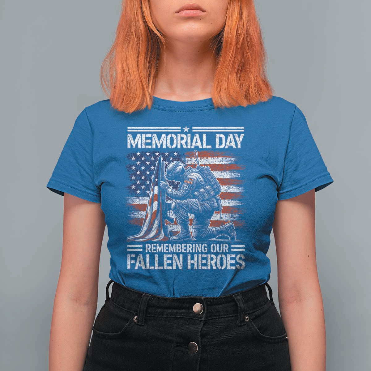 Memorial Day T Shirt For Women Remembering Our Fallen Heroes Veteran Day American Flag