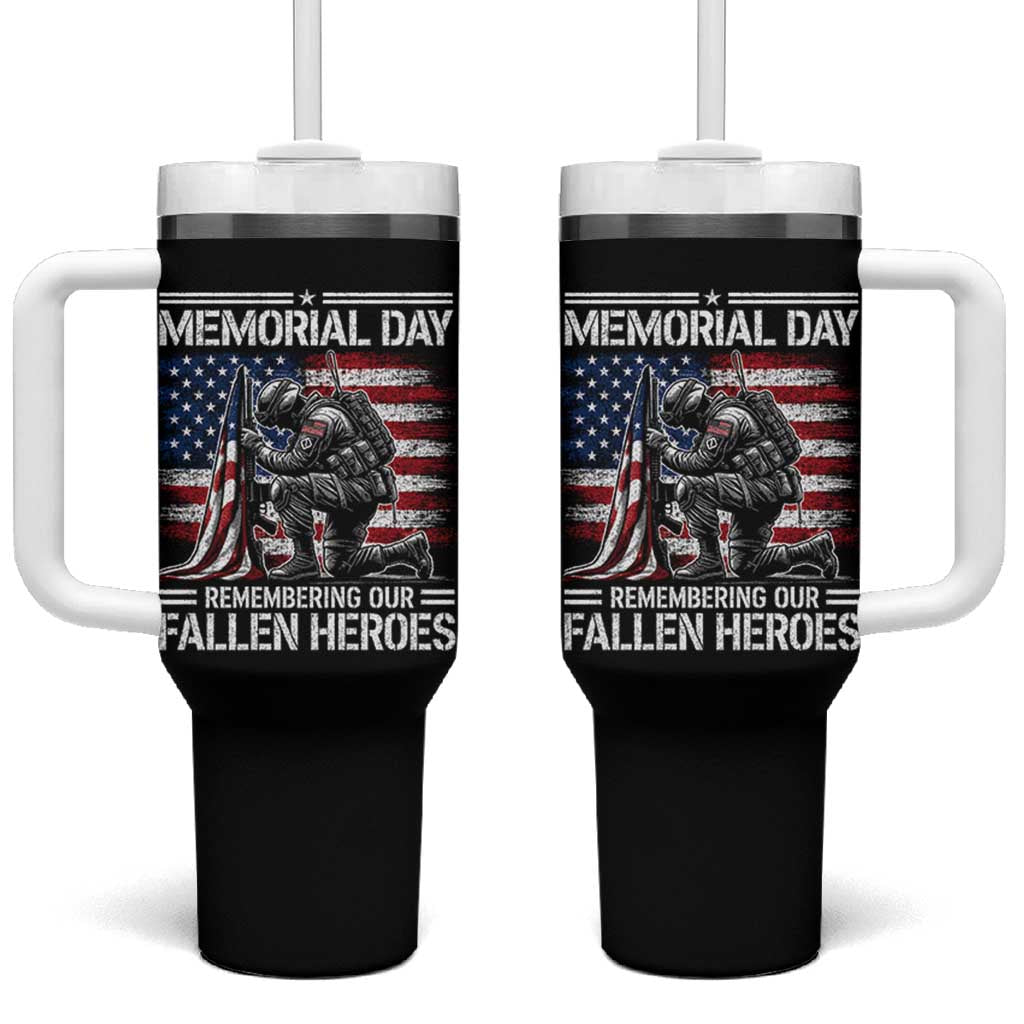 Memorial Day Tumbler With Handle Remembering Our Fallen Heroes Veteran Day American Flag