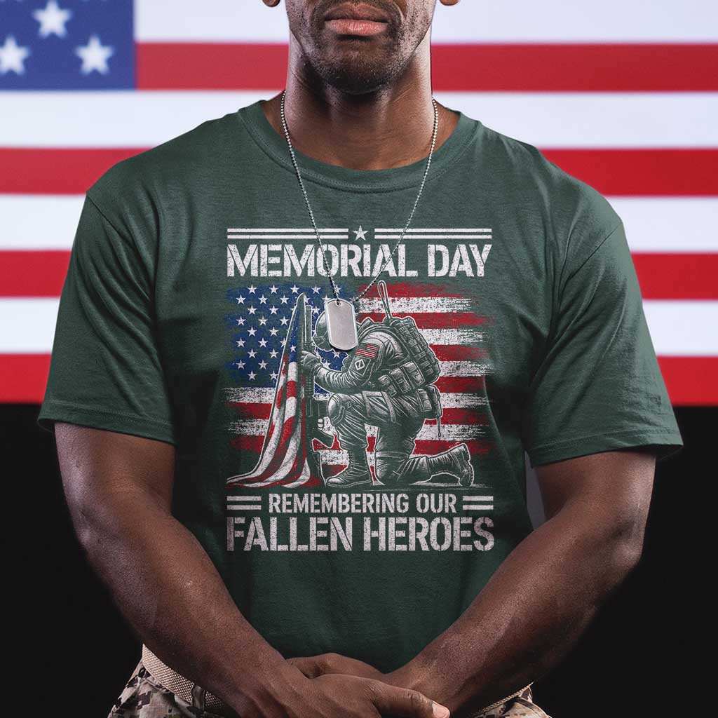 Memorial Day T Shirt Remembering Our Fallen Heroes Veteran Day American Flag