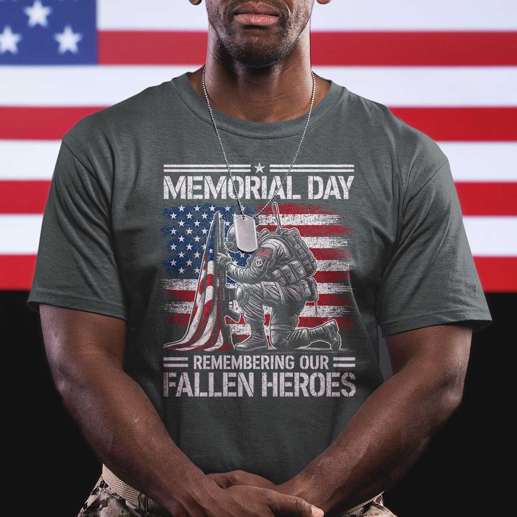 Memorial Day T Shirt Remembering Our Fallen Heroes Veteran Day American Flag