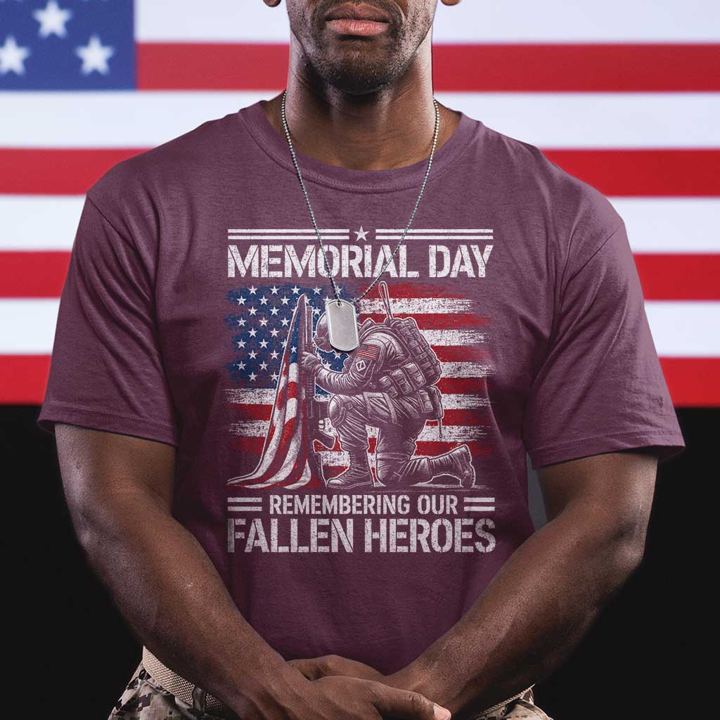 Memorial Day T Shirt Remembering Our Fallen Heroes Veteran Day American Flag