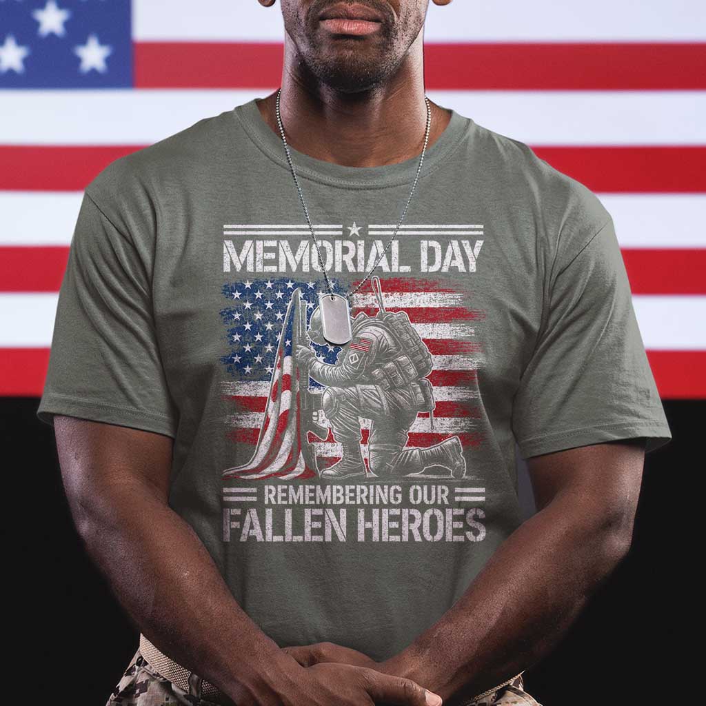 Memorial Day T Shirt Remembering Our Fallen Heroes Veteran Day American Flag