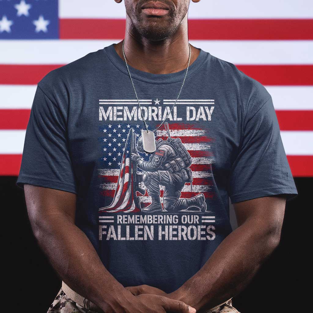 Memorial Day T Shirt Remembering Our Fallen Heroes Veteran Day American Flag