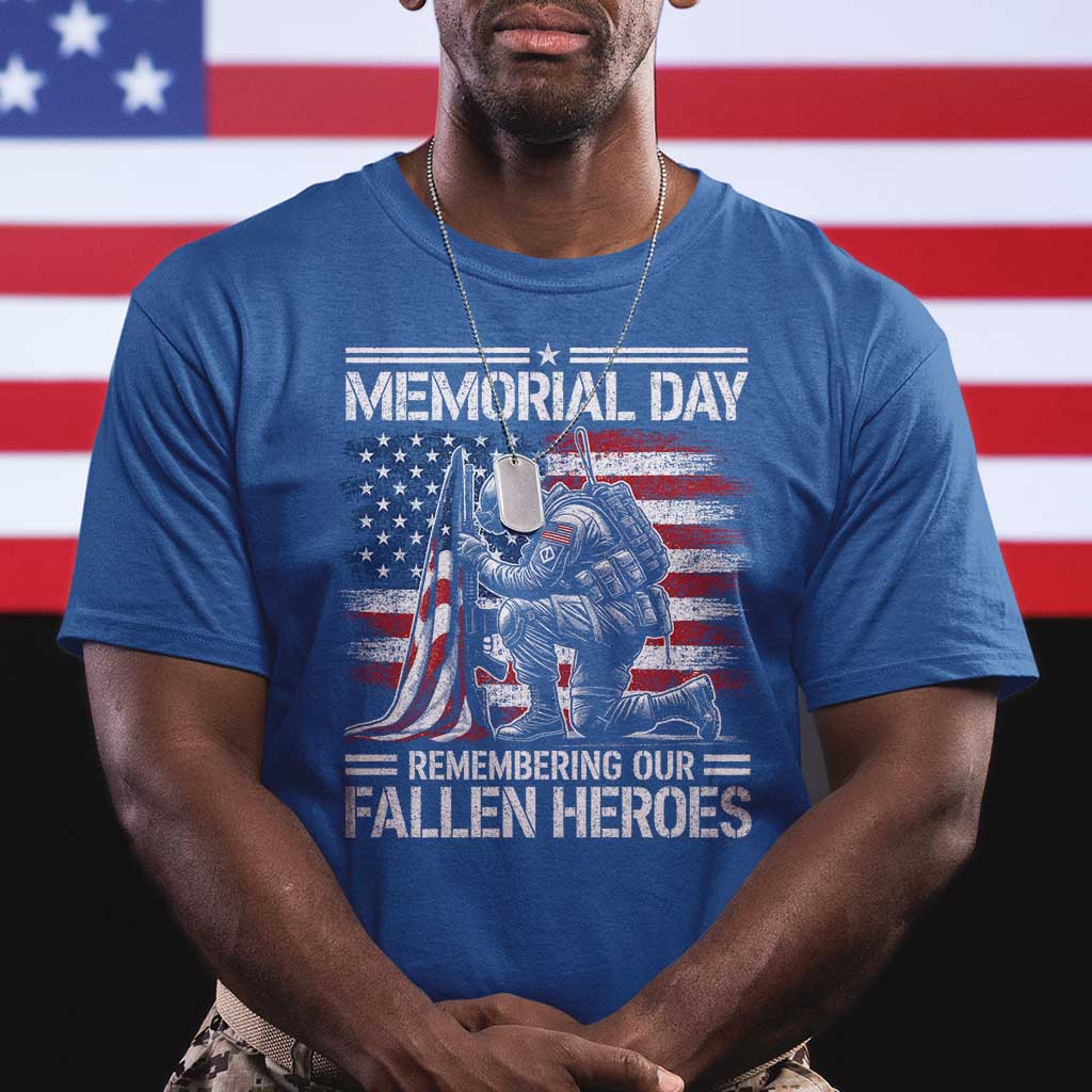 Memorial Day T Shirt Remembering Our Fallen Heroes Veteran Day American Flag