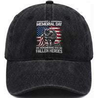 Memorial Day Washed Cotton Baseball Cap Remembering Our Fallen Heroes Veteran Day American Flag