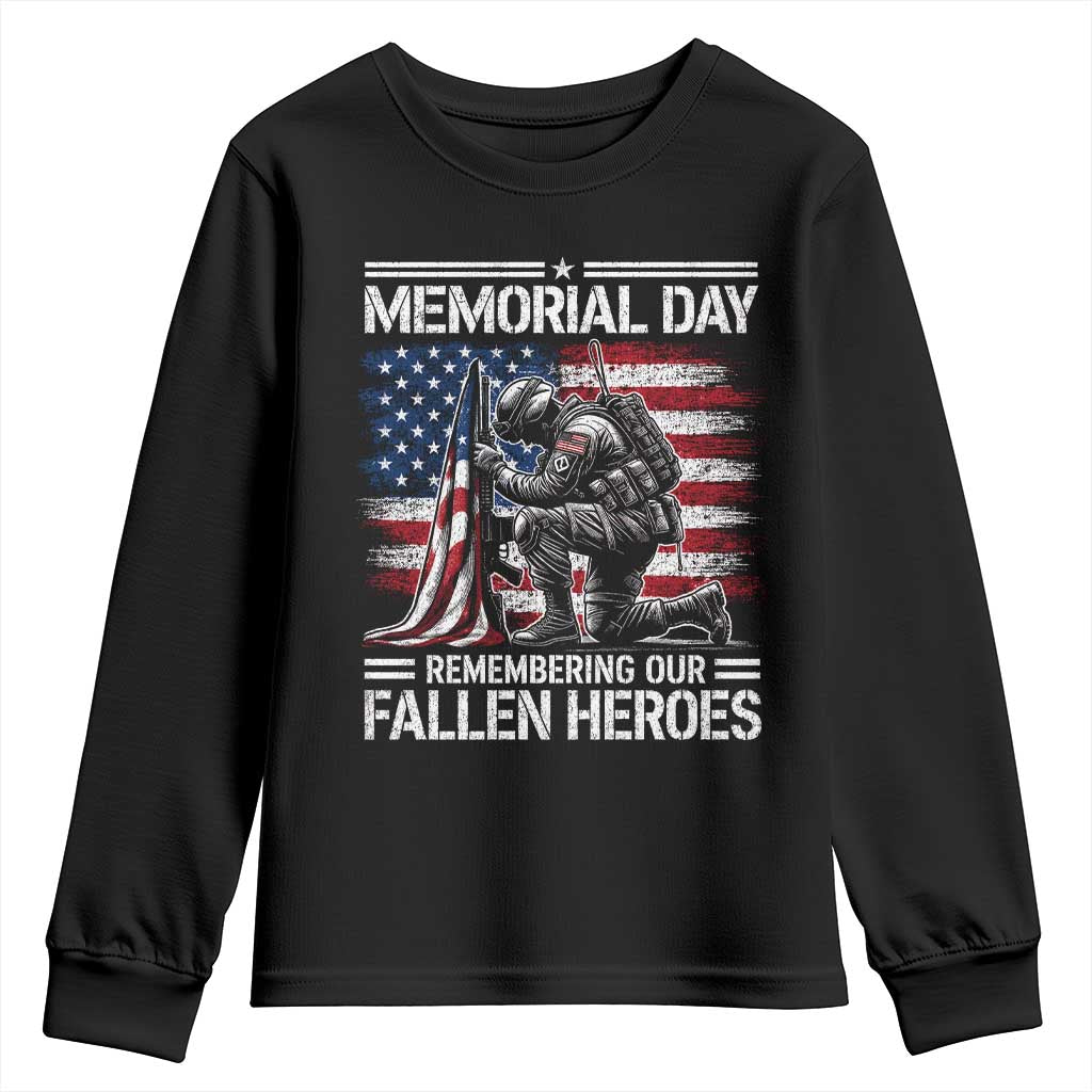 Memorial Day Youth Sweatshirt Remembering Our Fallen Heroes Veteran Day American Flag
