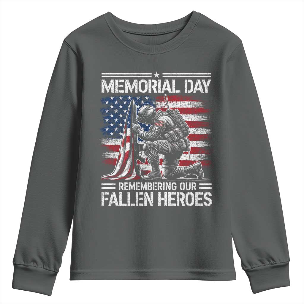 Memorial Day Youth Sweatshirt Remembering Our Fallen Heroes Veteran Day American Flag