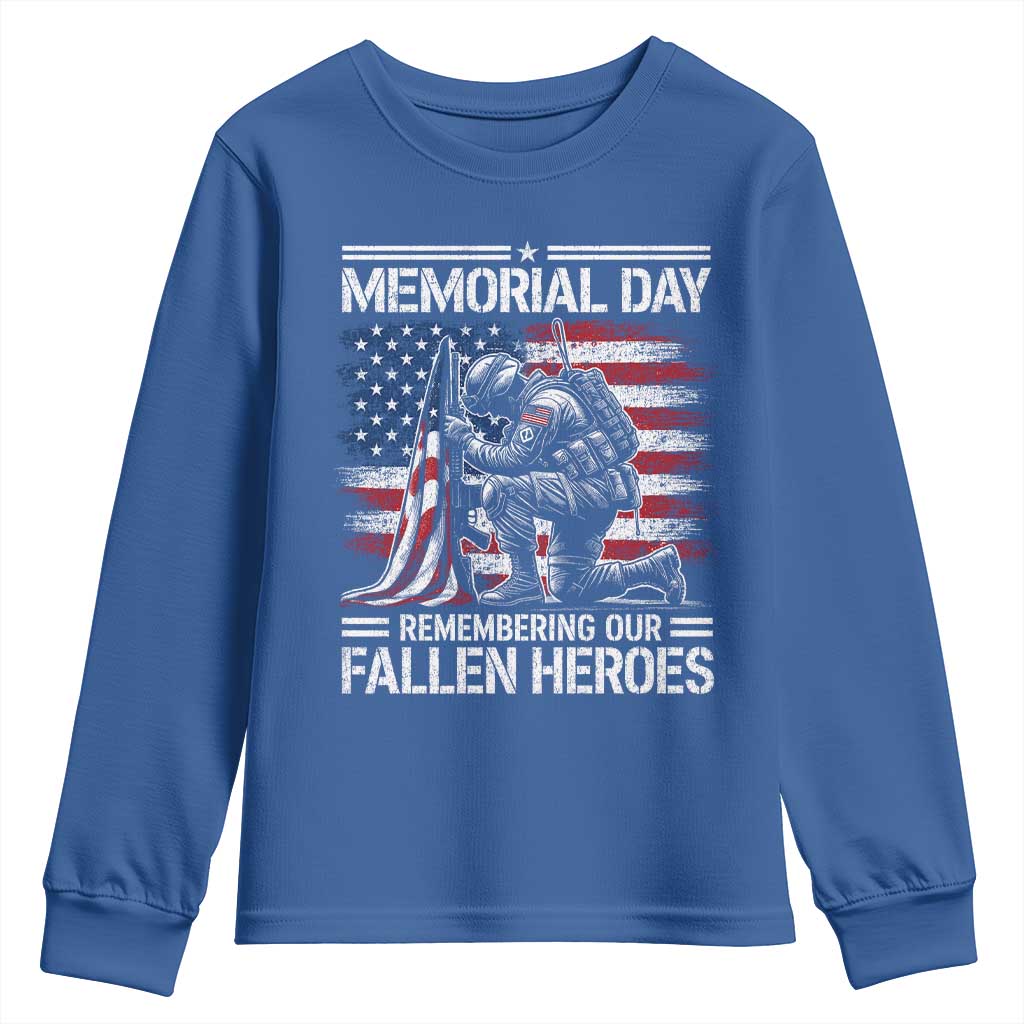 Memorial Day Youth Sweatshirt Remembering Our Fallen Heroes Veteran Day American Flag