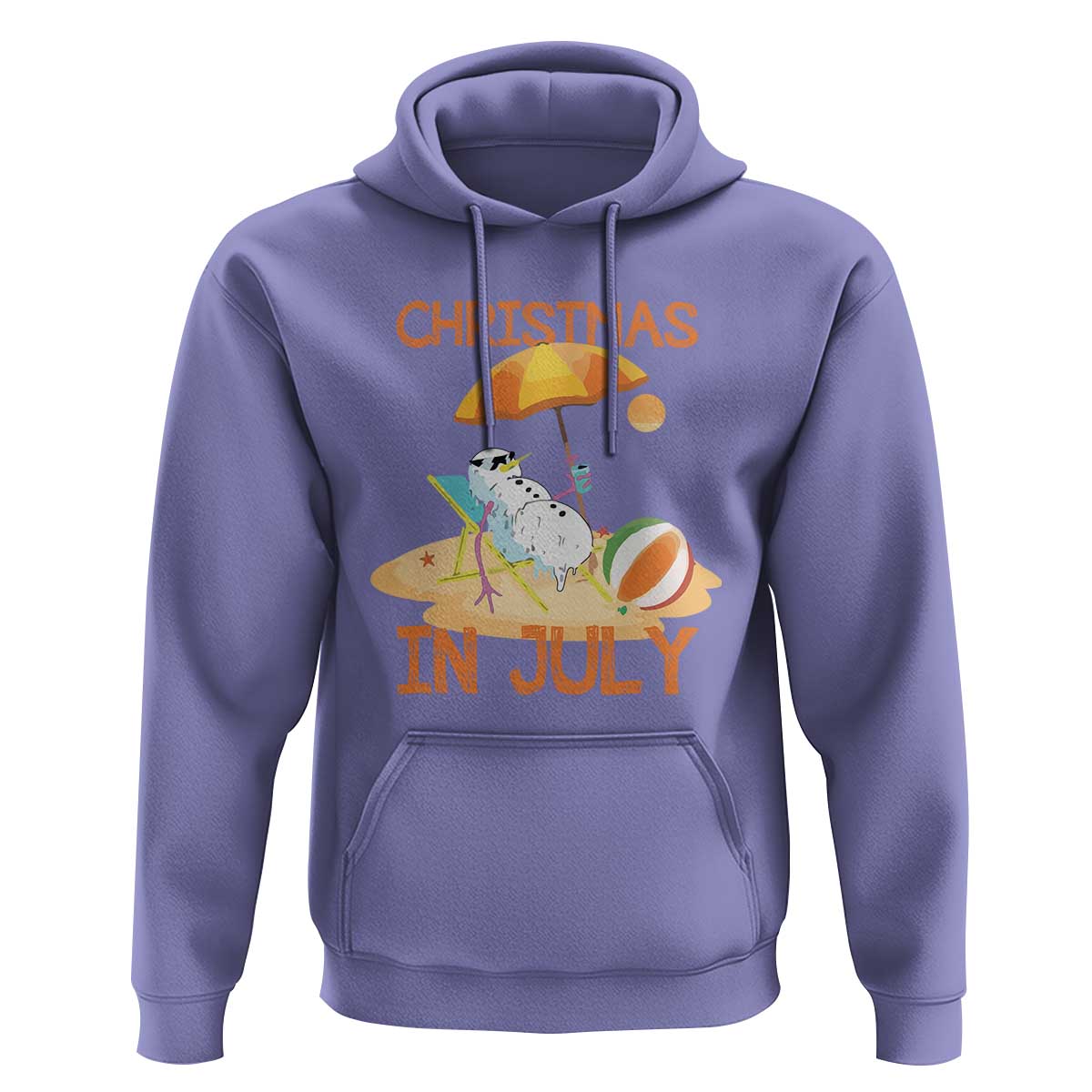 Funny Christmas In July Hoodie Snowman Summer Vacation Cocktails Beach - Wonder Print Shop