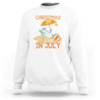Funny Christmas In July Sweatshirt Snowman Summer Vacation Cocktails Beach - Wonder Print Shop