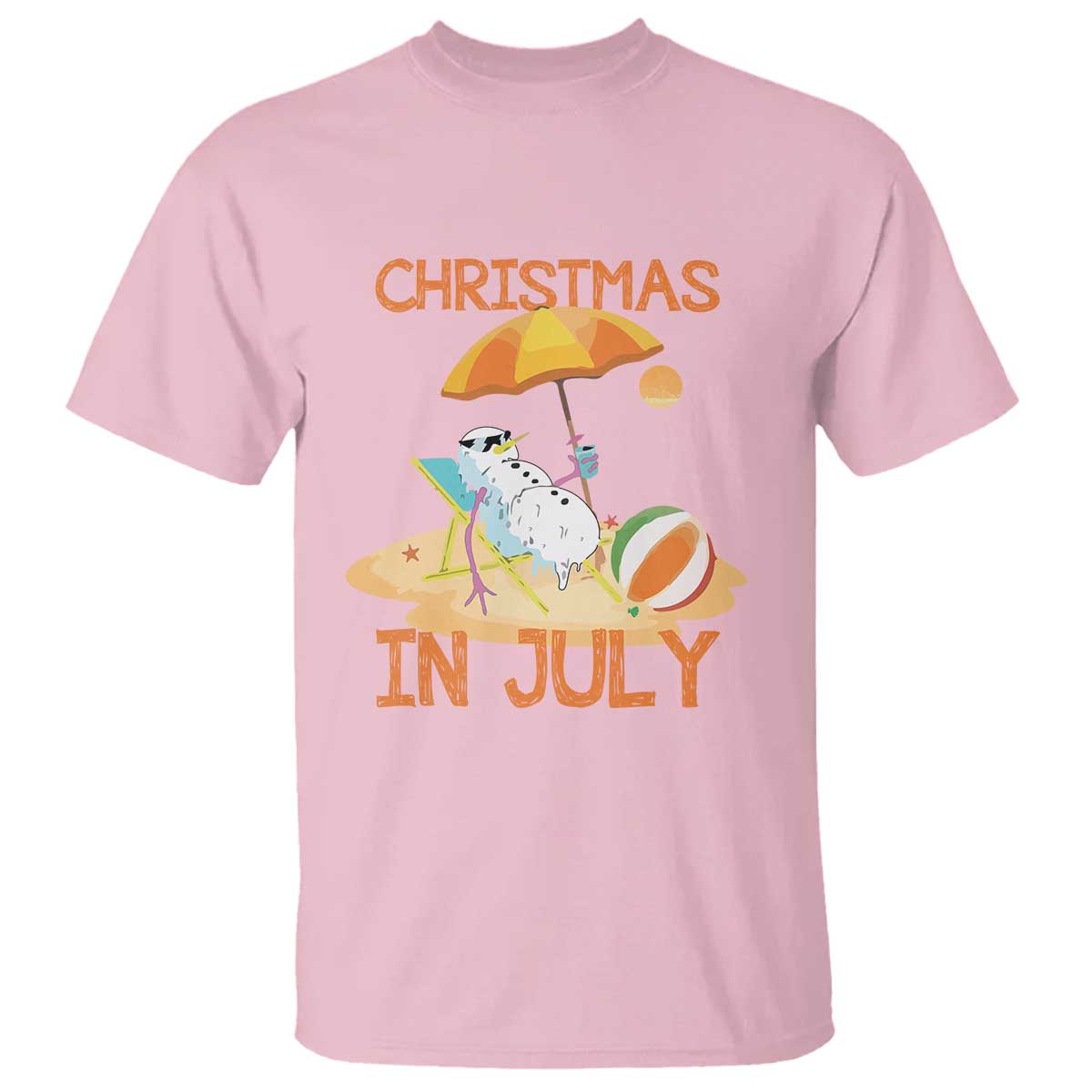 Funny Christmas In July T Shirt Snowman Summer Vacation Cocktails Beach - Wonder Print Shop