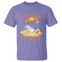 Funny Christmas In July T Shirt Snowman Summer Vacation Cocktails Beach - Wonder Print Shop