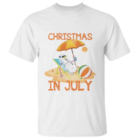 Funny Christmas In July T Shirt Snowman Summer Vacation Cocktails Beach - Wonder Print Shop