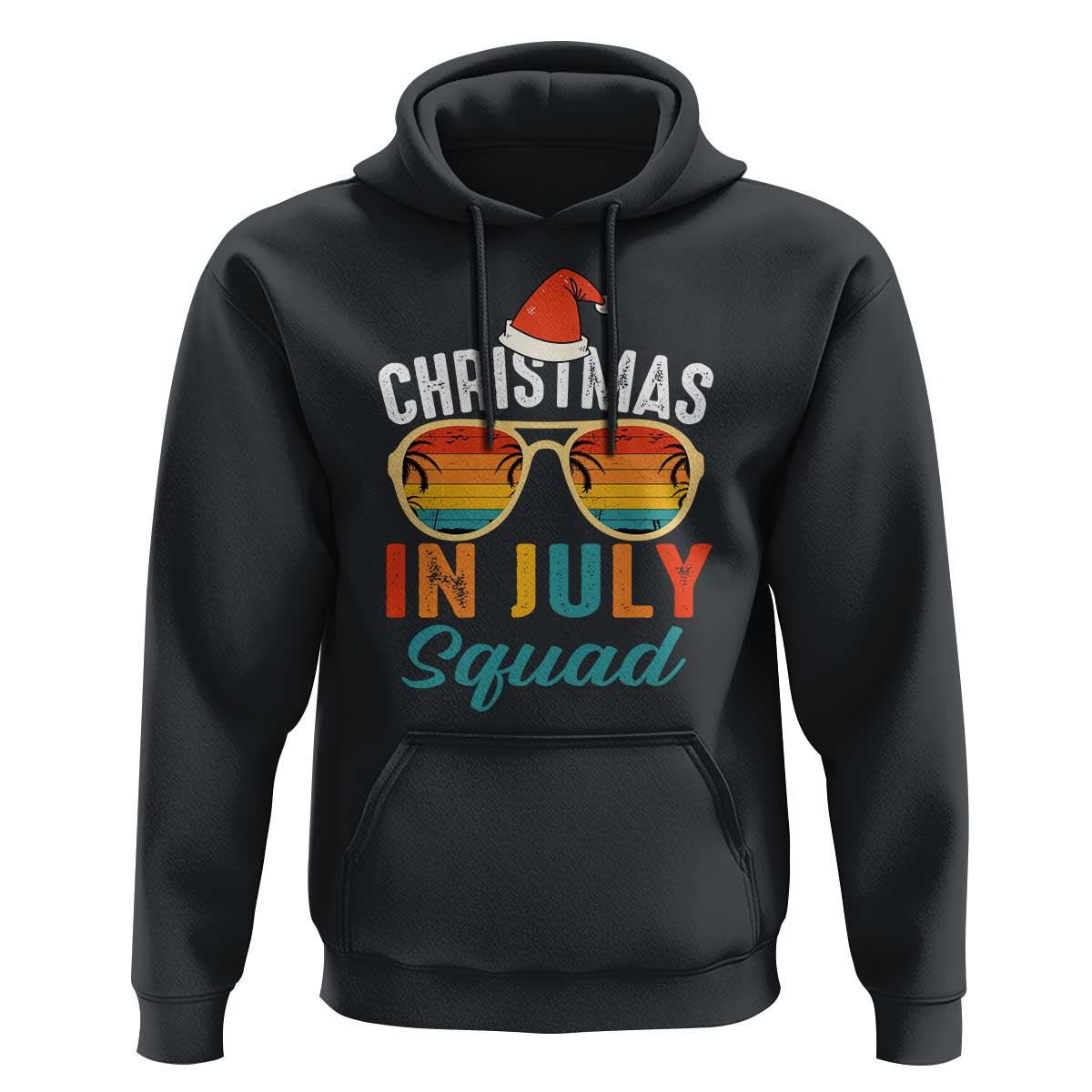 Funny Christmas In July Squad Hoodie Summer Xmas Beach Sunglasses - Wonder Print Shop