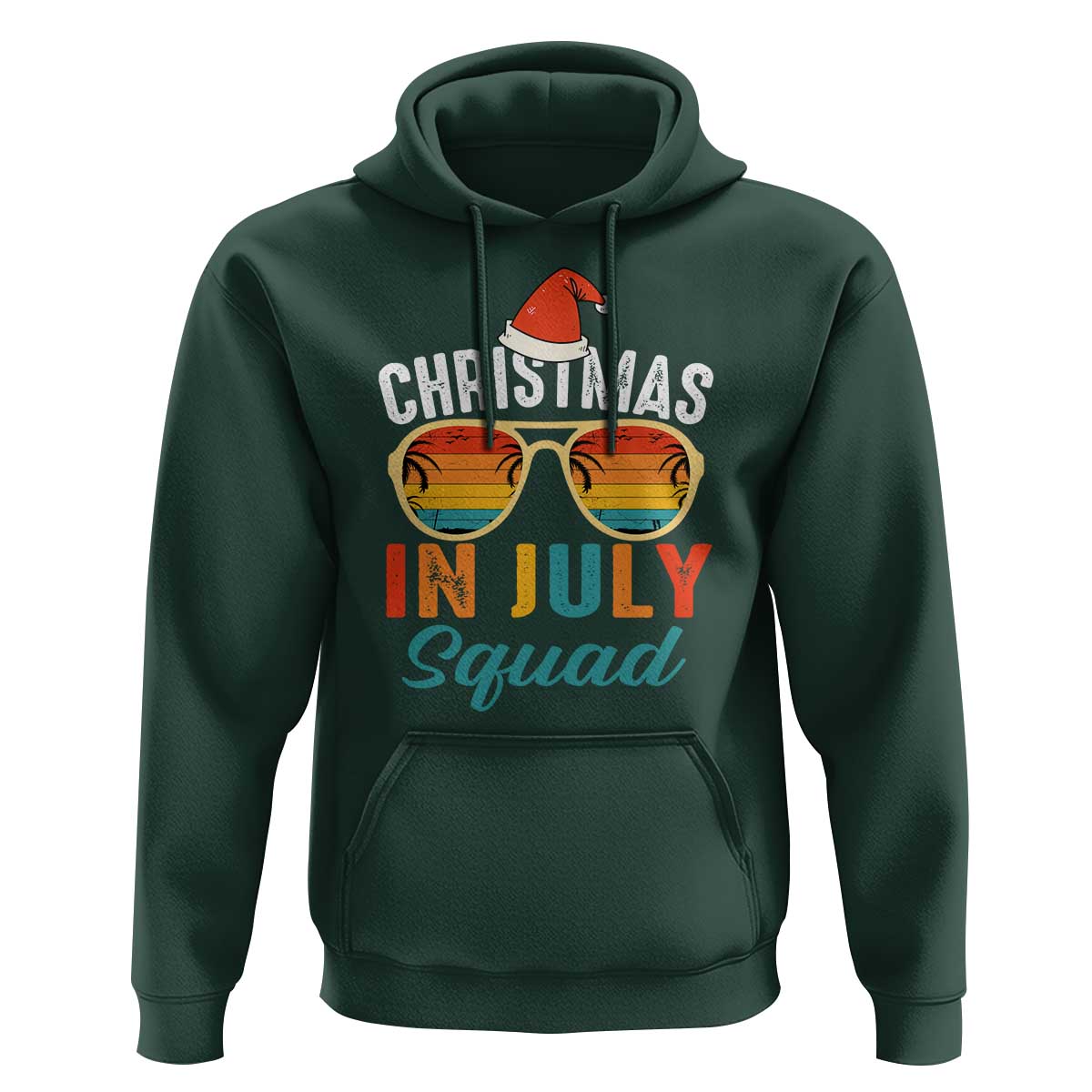 Funny Christmas In July Squad Hoodie Summer Xmas Beach Sunglasses - Wonder Print Shop