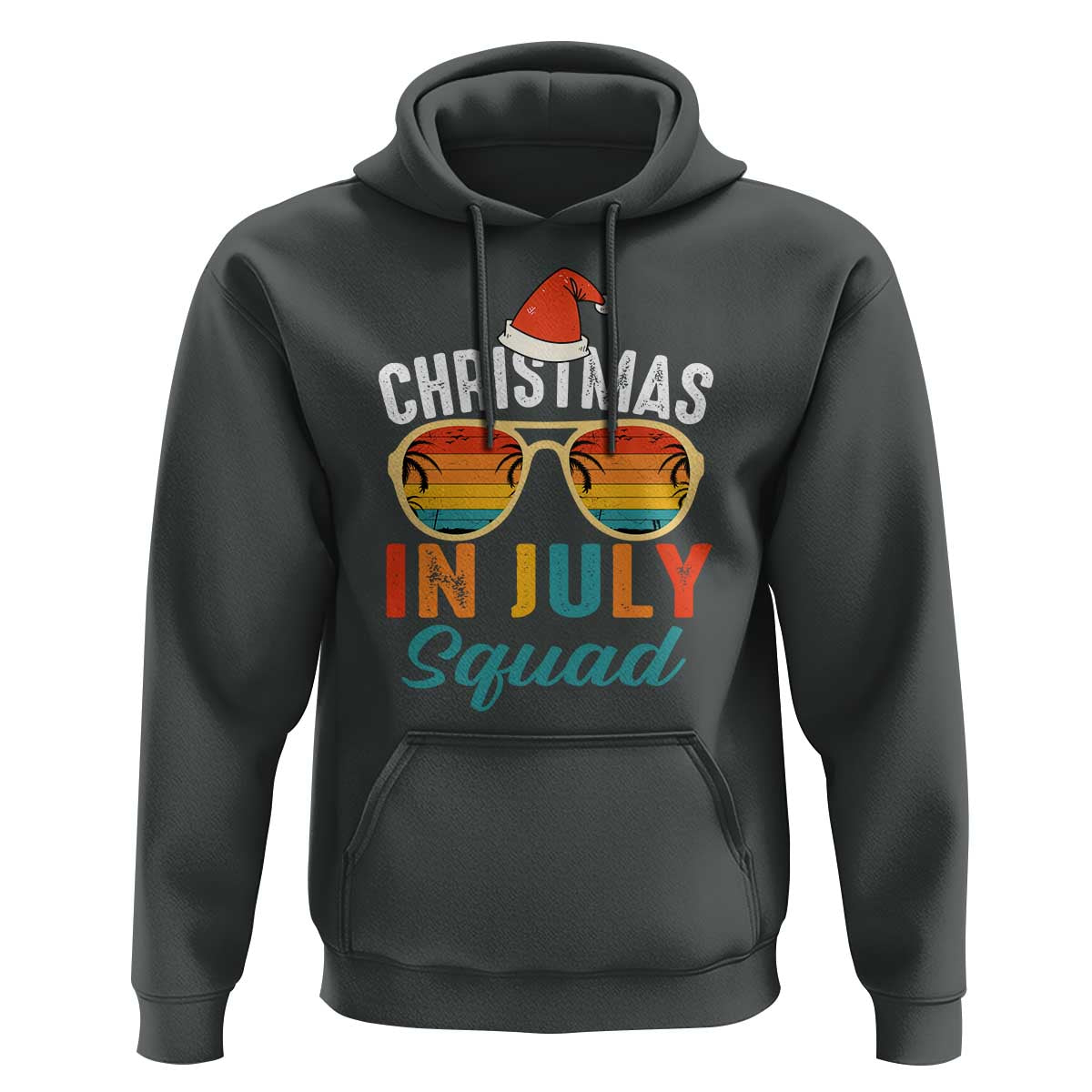 Funny Christmas In July Squad Hoodie Summer Xmas Beach Sunglasses - Wonder Print Shop