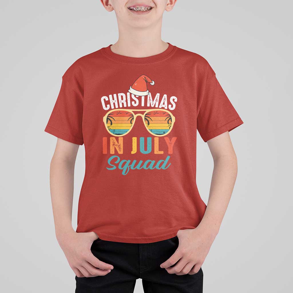 Funny Christmas In July Squad T Shirt For Kid Summer Xmas Beach Sunglasses - Wonder Print Shop