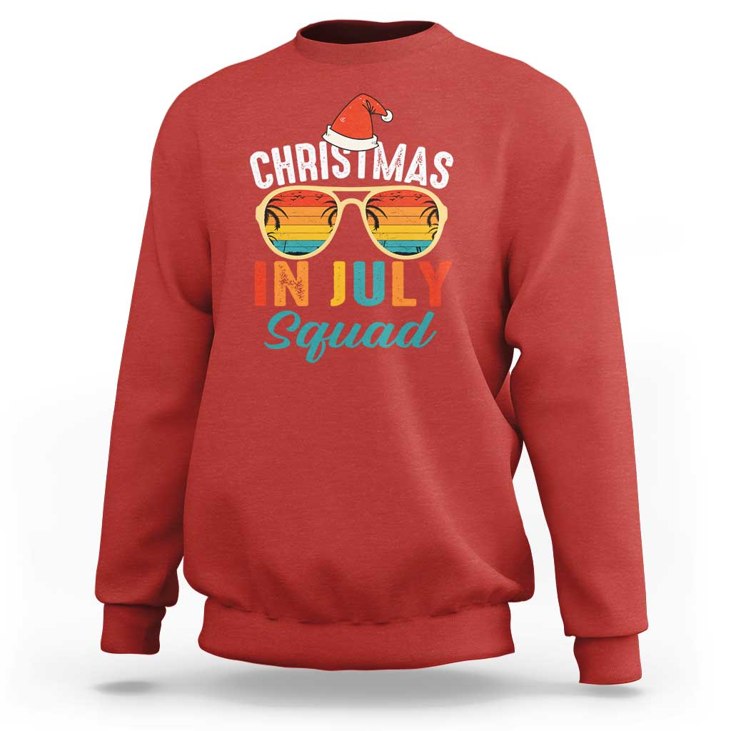Funny Christmas In July Squad Sweatshirt Summer Xmas Beach Sunglasses - Wonder Print Shop