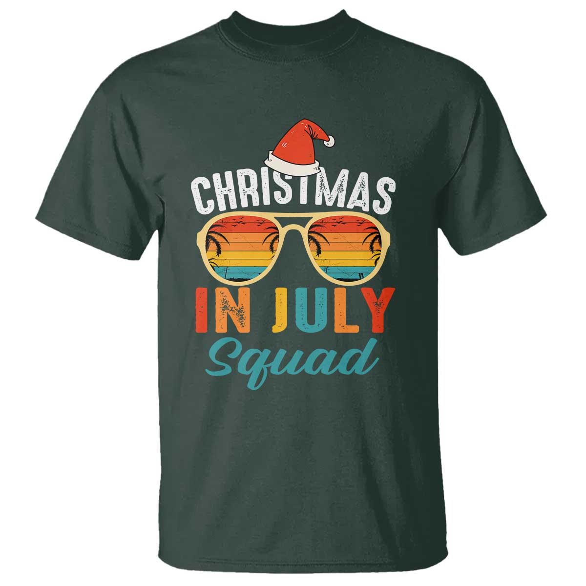 Funny Christmas In July Squad T Shirt Summer Xmas Beach Sunglasses - Wonder Print Shop