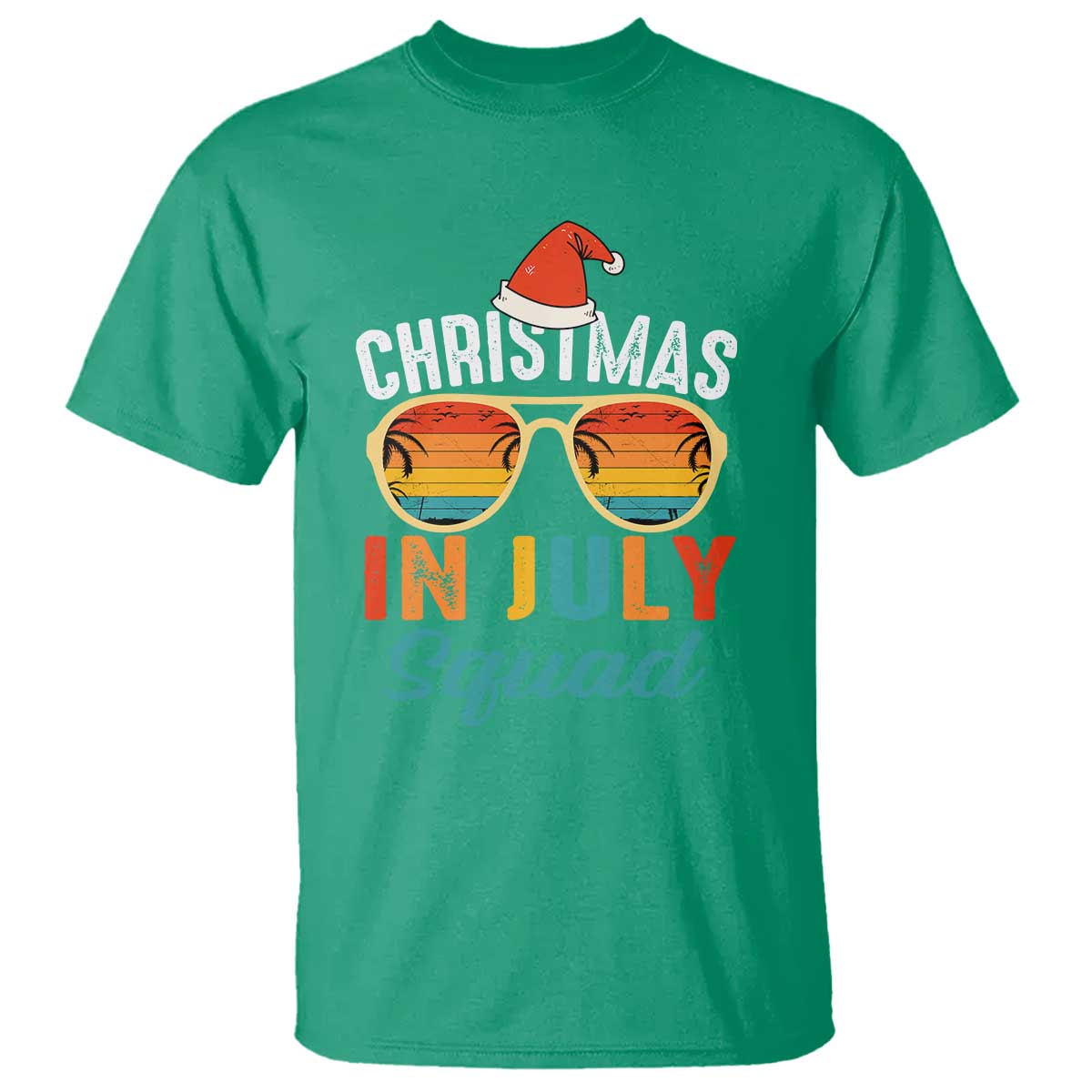 Funny Christmas In July Squad T Shirt Summer Xmas Beach Sunglasses - Wonder Print Shop