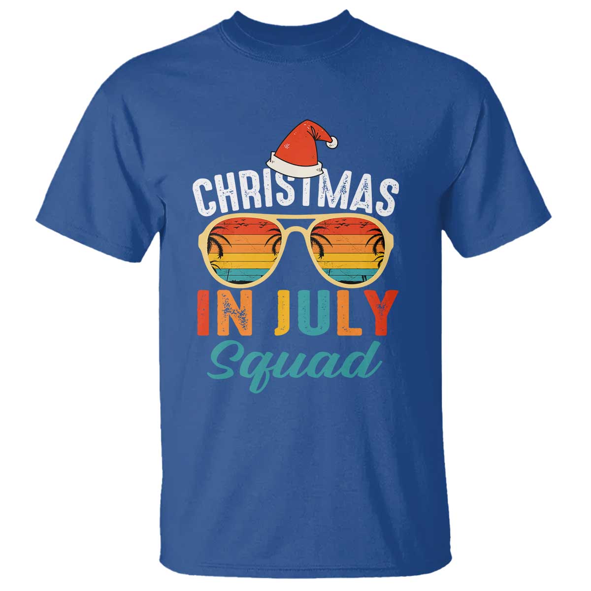Funny Christmas In July Squad T Shirt Summer Xmas Beach Sunglasses - Wonder Print Shop