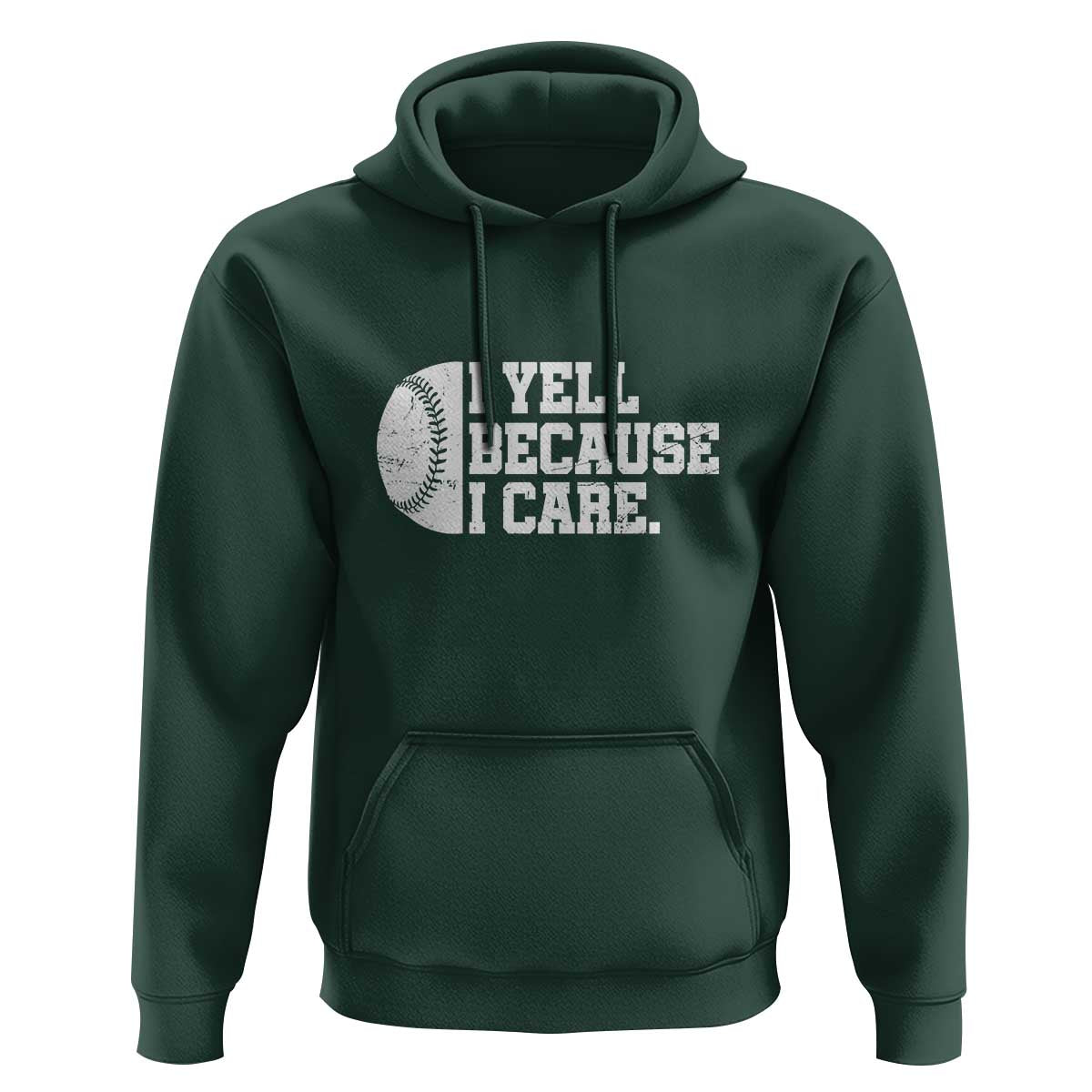 Funny Baseball Hoodie I Yell Because I Care Coach - Wonder Print Shop