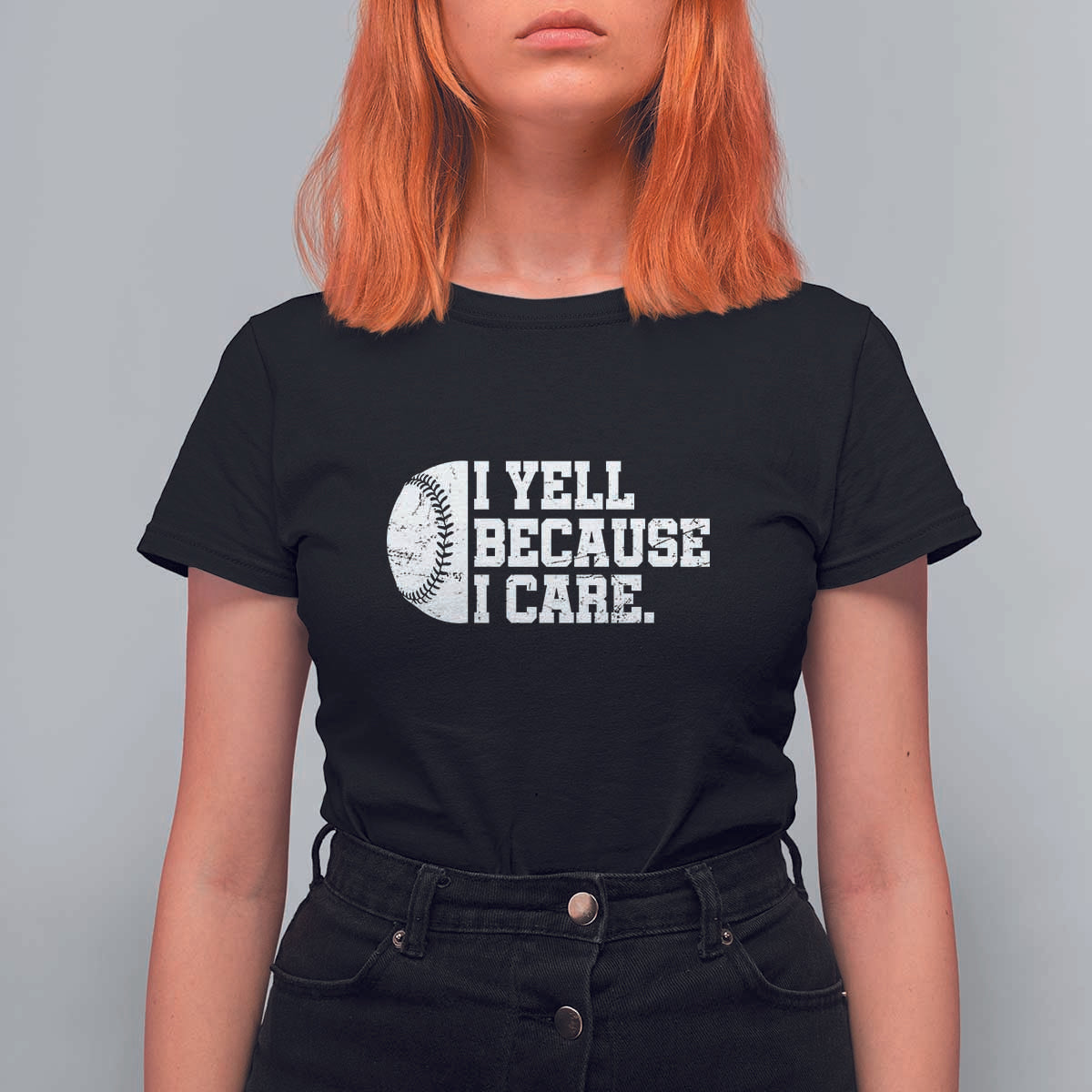 Funny Baseball T Shirt For Women I Yell Because I Care Coach - Wonder Print Shop