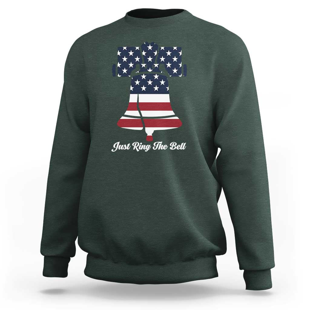 Vintage Liberty Bell Sweatshirt Just Ring The Bell USA Flag - Wonder Print Shop