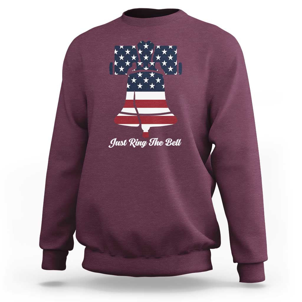 Vintage Liberty Bell Sweatshirt Just Ring The Bell USA Flag - Wonder Print Shop